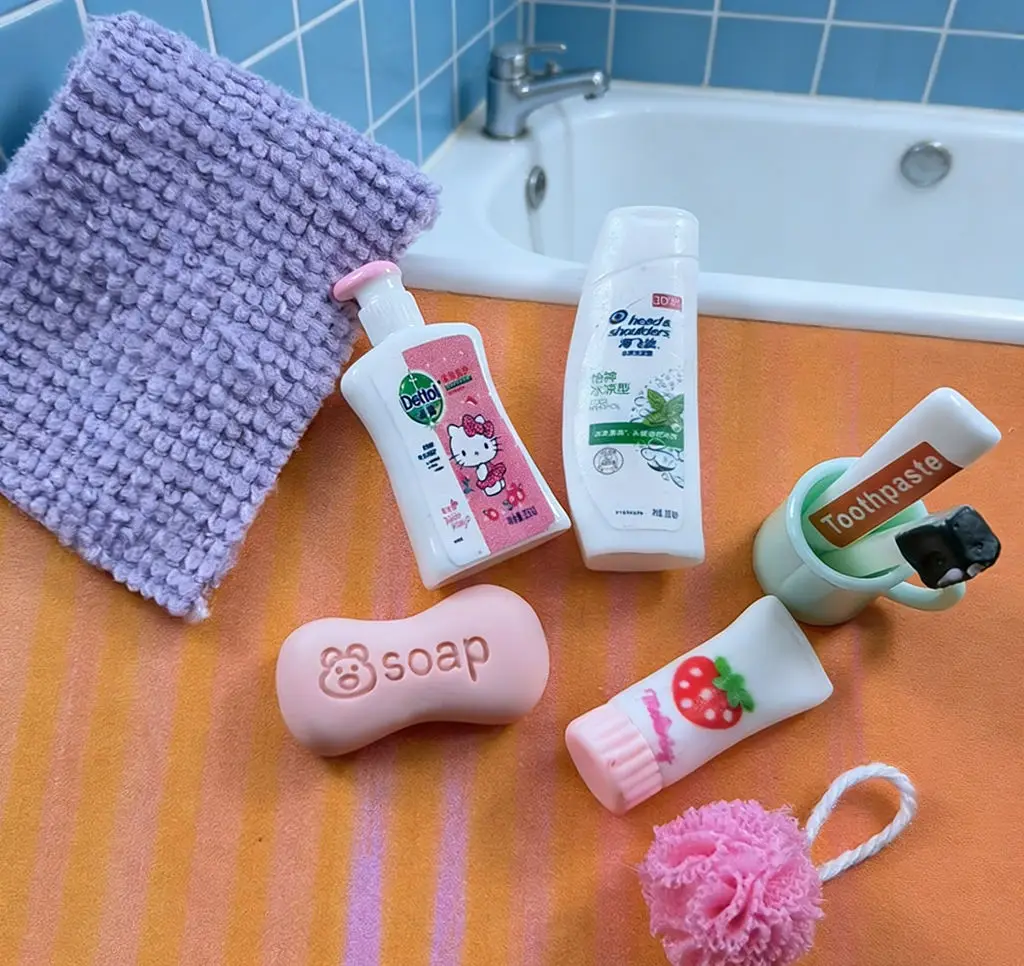 5picecs Casa de muñecas Blythe Accesorios - Juego de artículos de tocador de simulación en miniatura Accesorios para fotos Decoración de modelo de escena