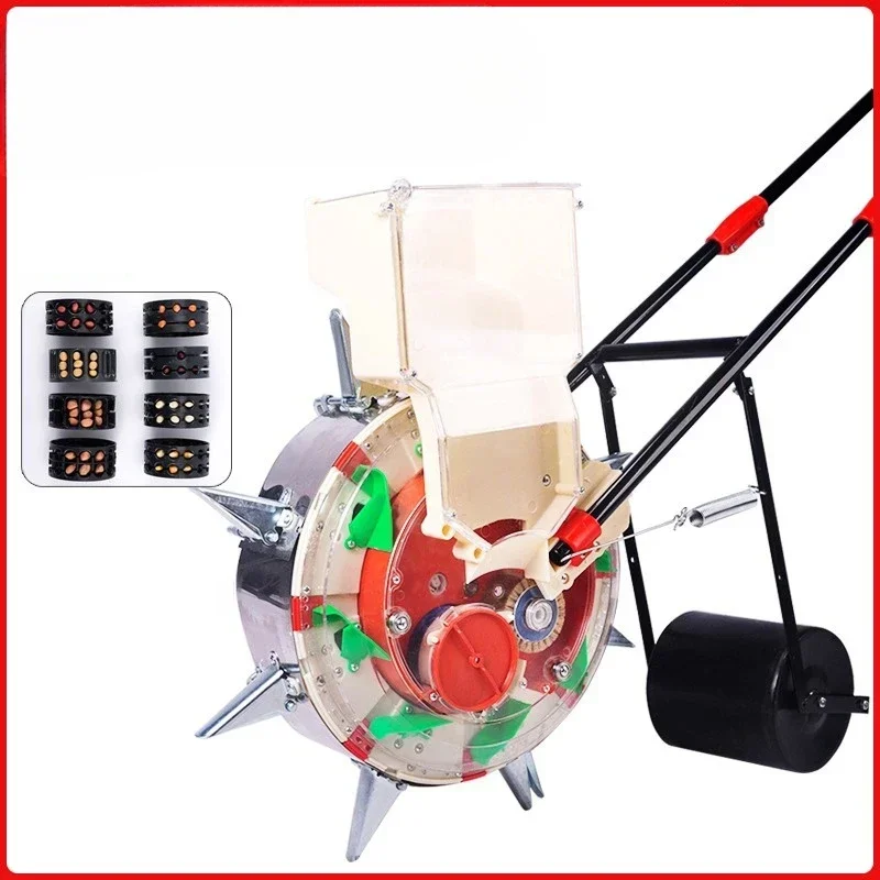 

Stainless Steel Multifunctional Hand Push Planter Cotton Soybean Peanut Planter Film Press Seed Planting Tools