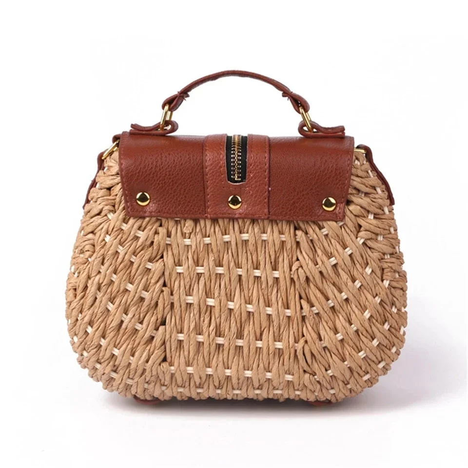 Paper Rope Messenger Beach Vacation Shoulder Woven Crossbody Straw Bags for Women High Quality Fashion Flap Pocket  bolsos mujer