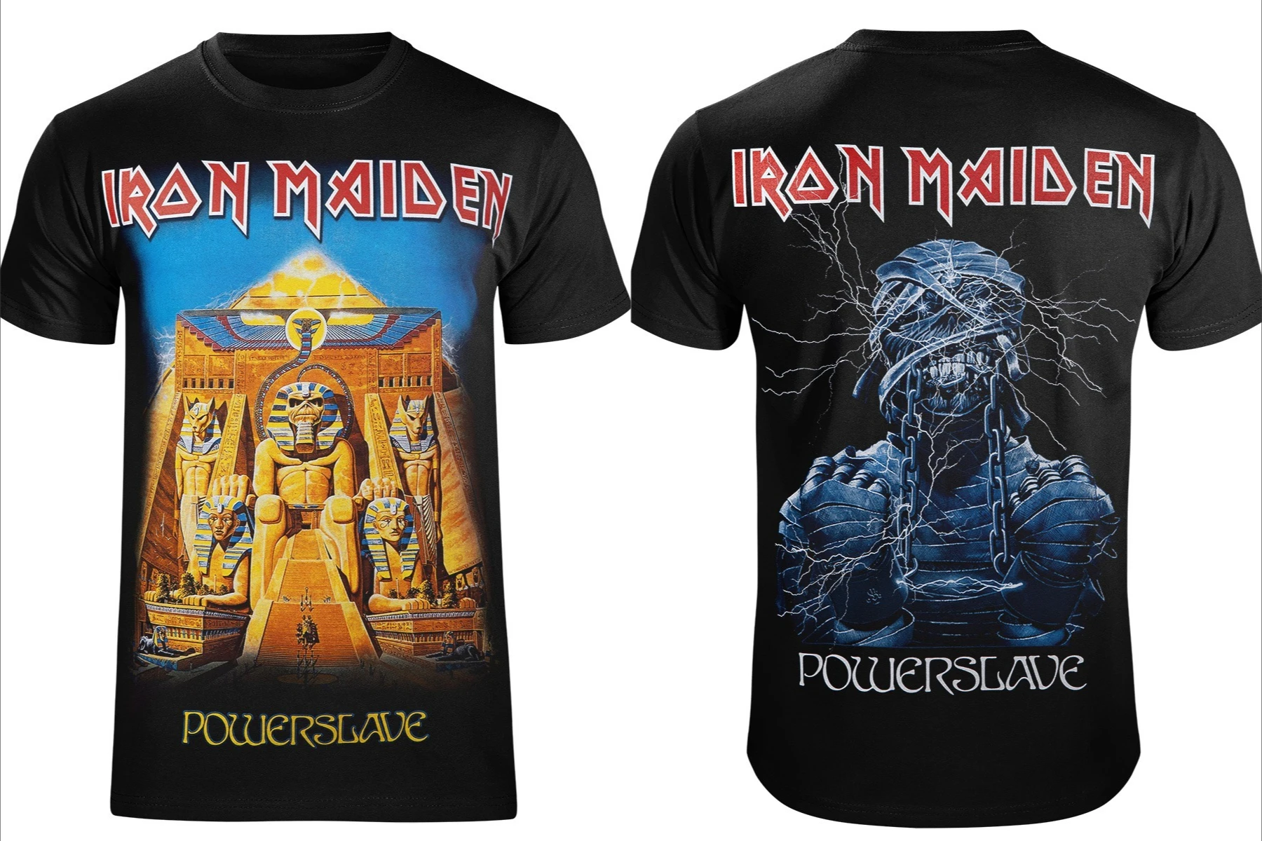 قميص Iron Maiden للرجال مصنوع من القطن بنسبة 100% Y2k ألبوم معدني Powerslave تيشيرتات جرافيك على طراز الهيب هوب تي شيرت نسائي هاواي أنيق