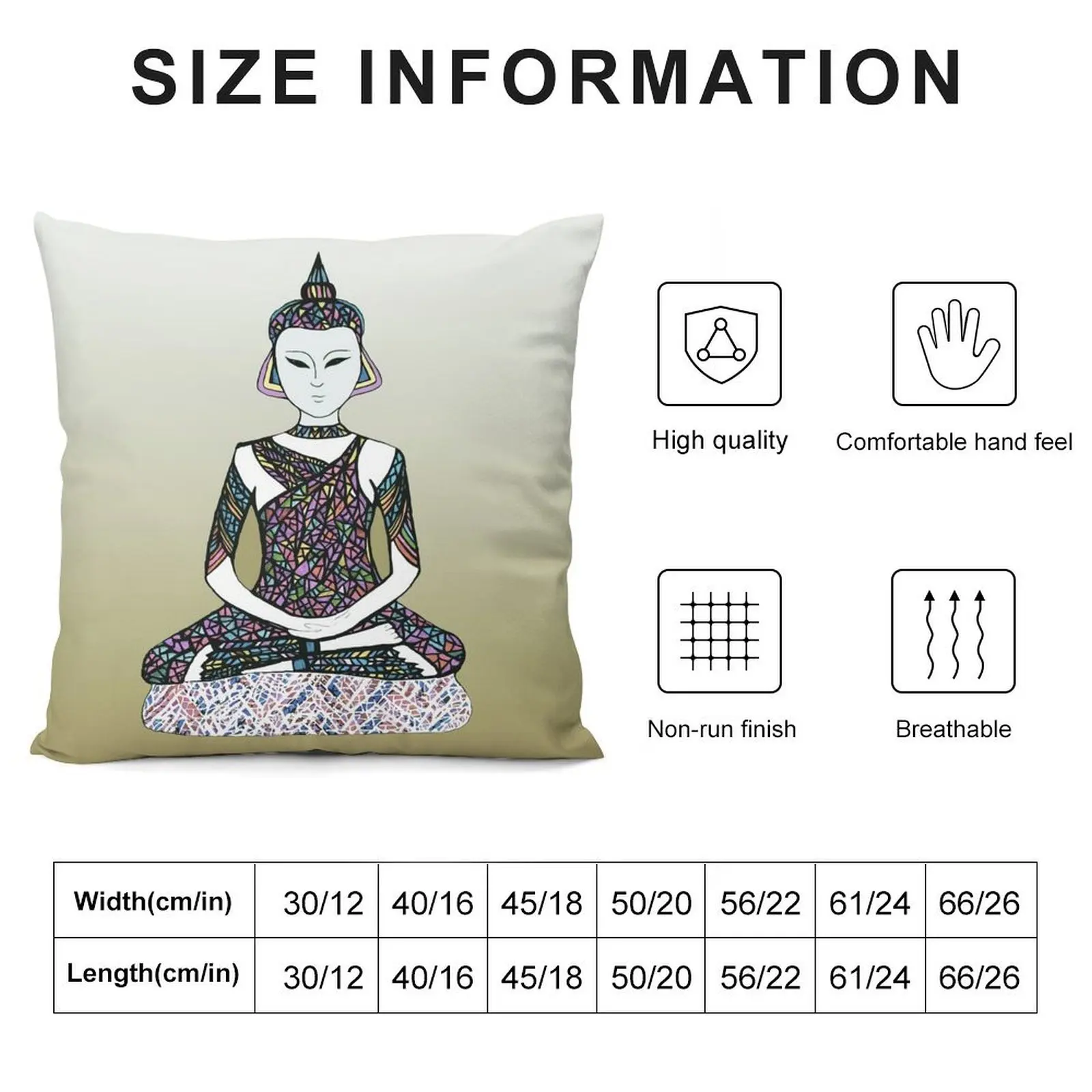 Calmness Buddha Throw Pillow Decorative Cushions Cushion Cover christmas pillow case pillow