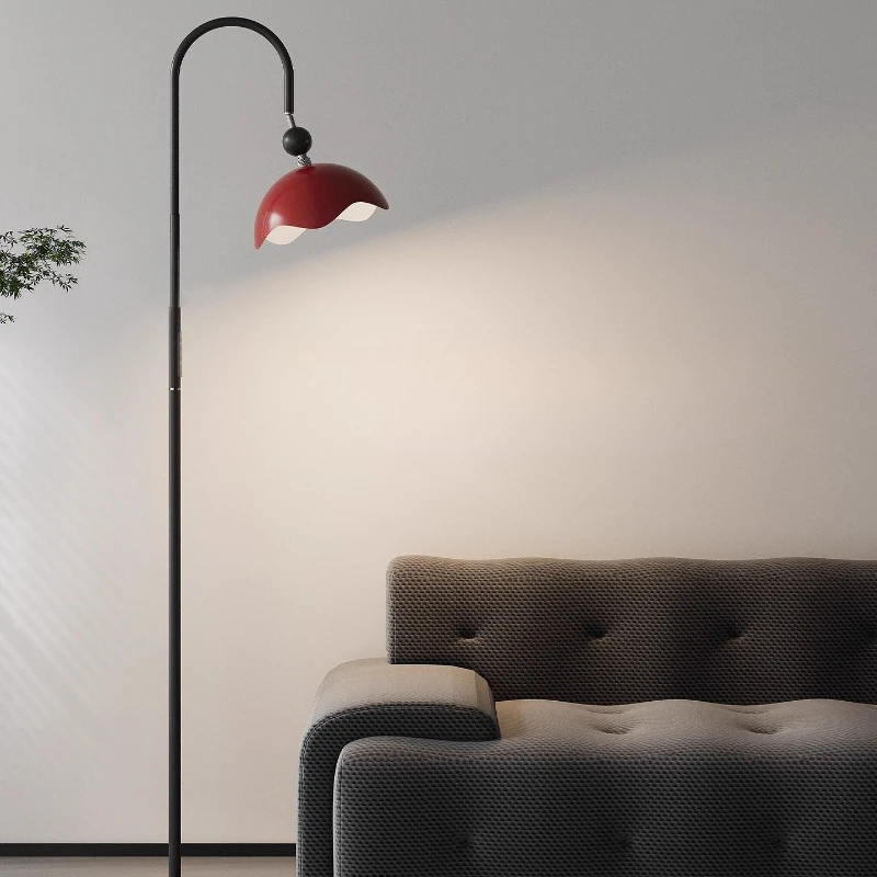 

Moden Curved Shape Wrought Iron LED Floor Lamps Eggshell Acrylic Lampshade Living Room Bedroom Restaurant Office Standing Light