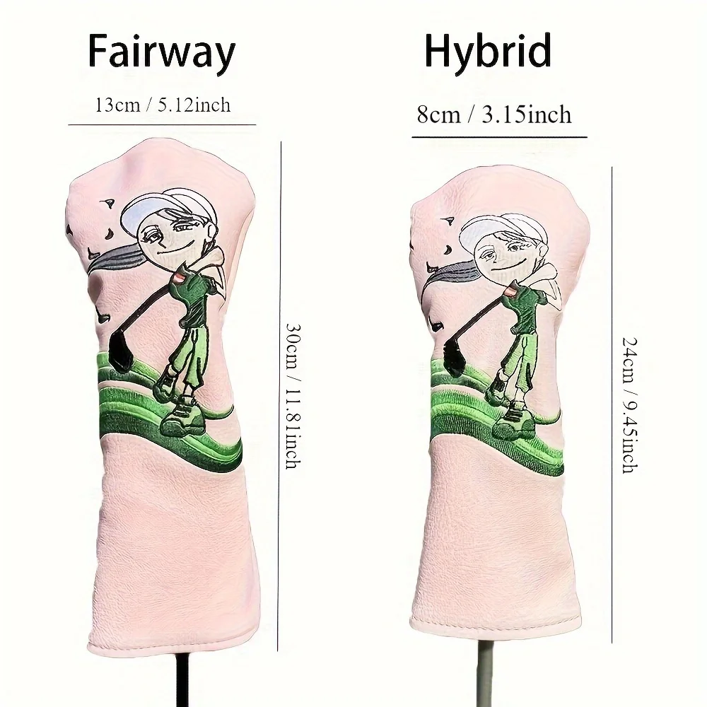 1pc Golf Club Iron Head Covers, PU Leather Thickened Plush Lined Waterproof Club Cover For Hybrid Woods, Putter, Driver