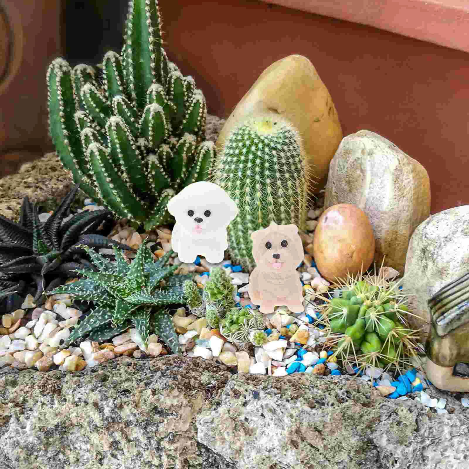 

12 Pcs Micro Landscape Puppy Figurines Home Decor Decorations Mini Dog Ornament