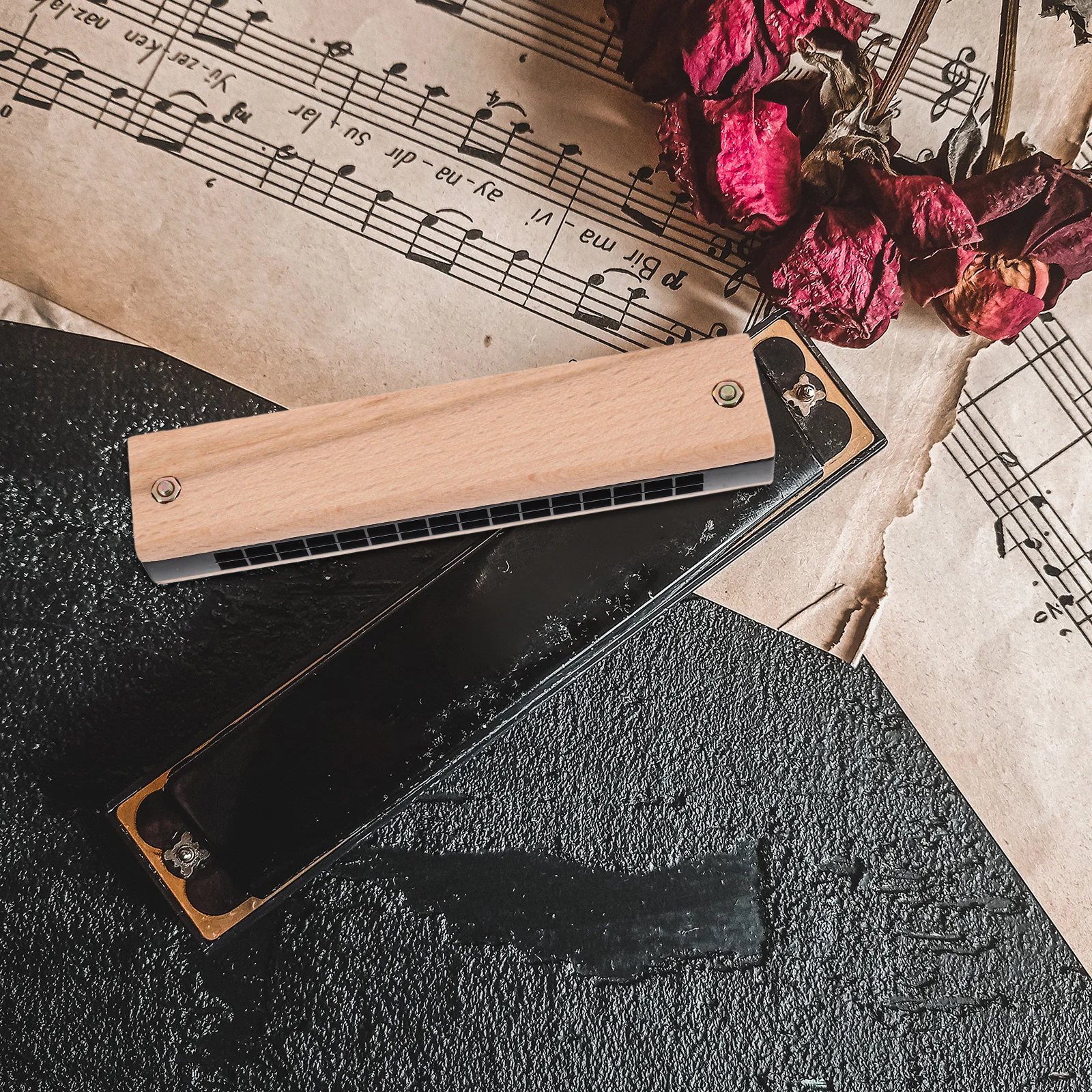 

3Pcs Kids Harmonica Double Row 16-Hole Wooden Instrument Educational Music Learning for Children Family Fun Instruments Kids