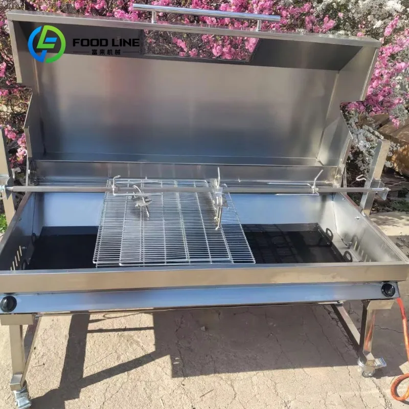 Customized size Flame coal grill main gas/charcoal spray grill with lid