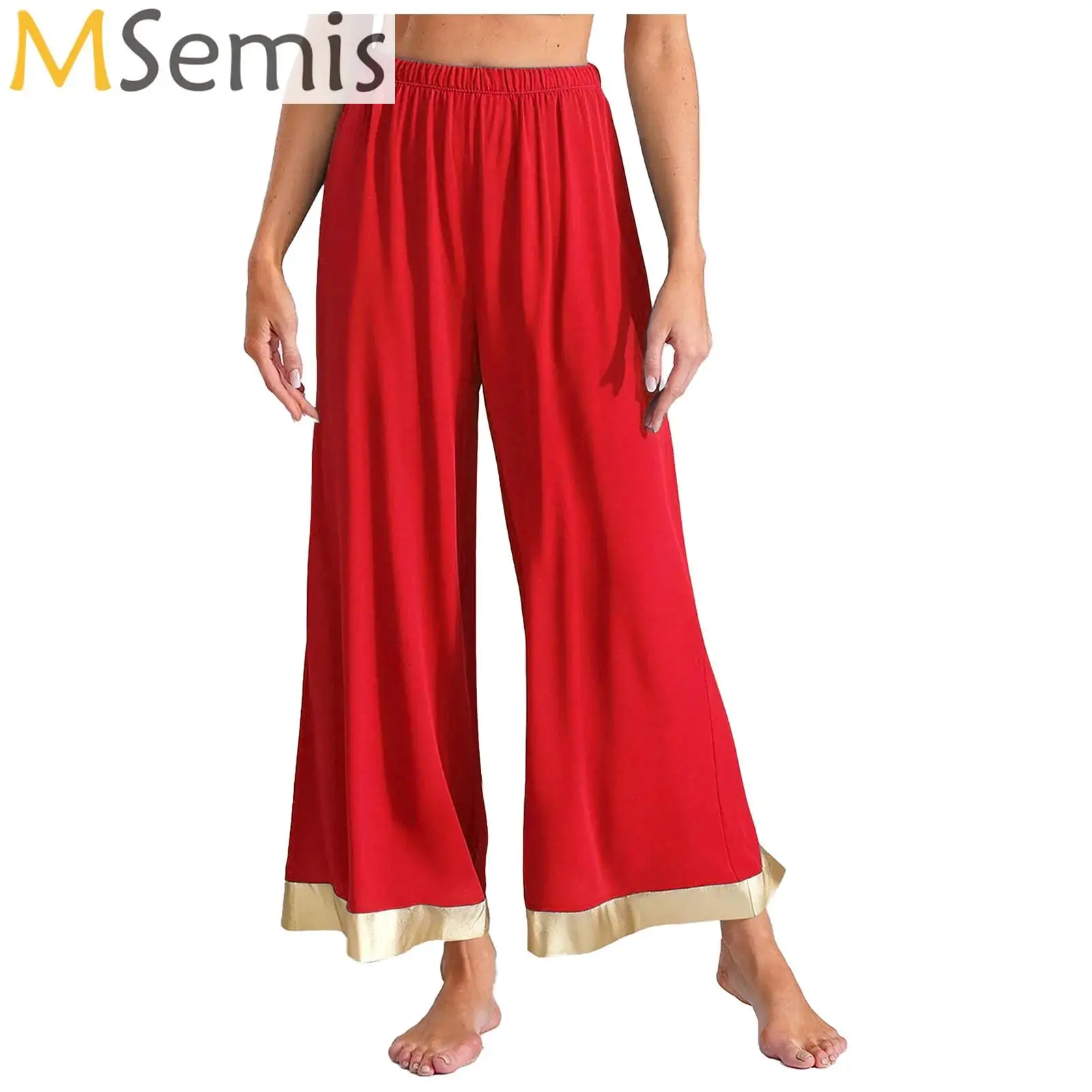 

Womens Worship Praise Dance Pants Celebration of Spirit Palazzo Pants Liturgical Wide-Leg Trousers Modern Dancewear Praisewear