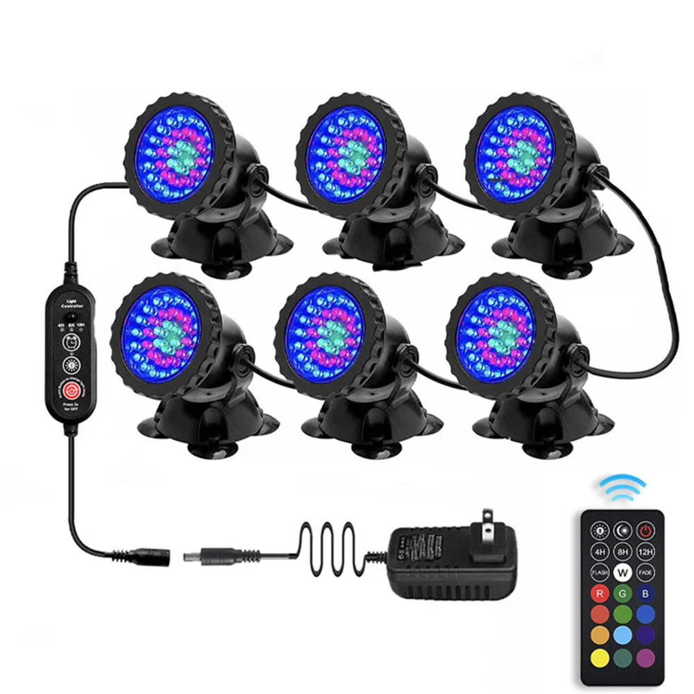 

RGB Underwater Light 36Leds Swimming Pool SpotLight Lamp IP68 Full Waterproof for Garden Fountains Pond Tank Lawn Decor