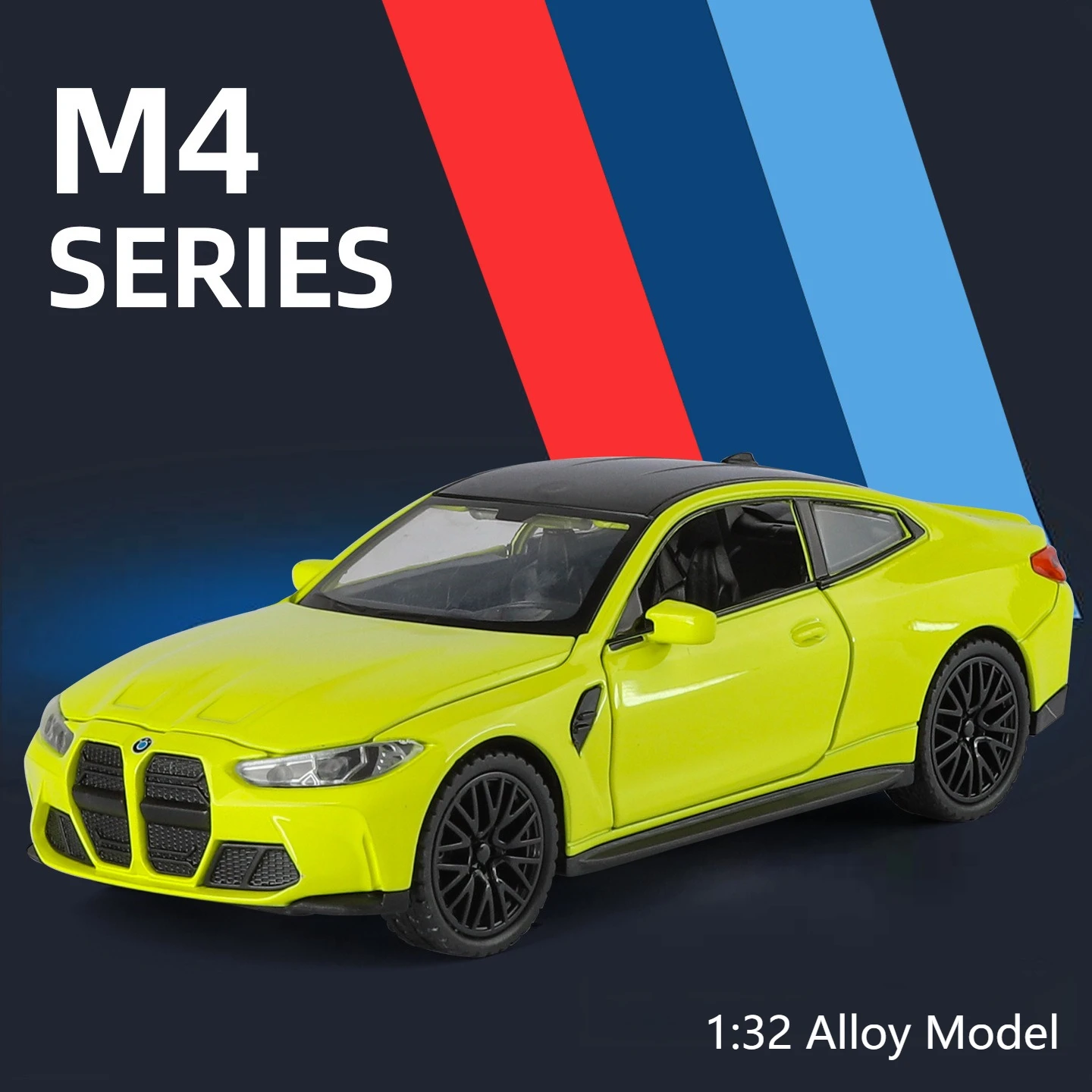 

1:32 BMW M4 Sports Car Alloy Simulation Die-casting Car Model Sound and Light Pull Back Toy Collection Ornament Gift