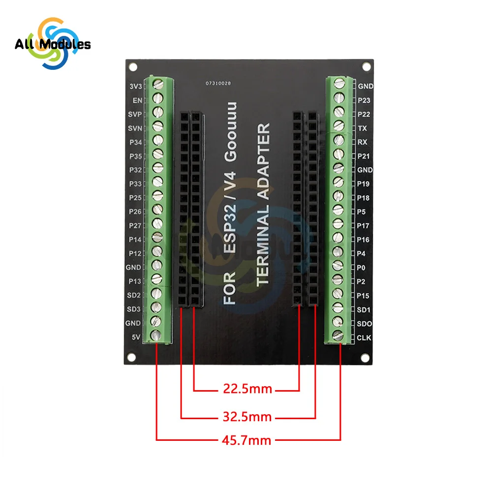 ESP32 38PIN Breakout Board GPIO 1 into 2 for ESP-32S 38PIN Terminal Screw Board Compatible with ESP32 Development Board