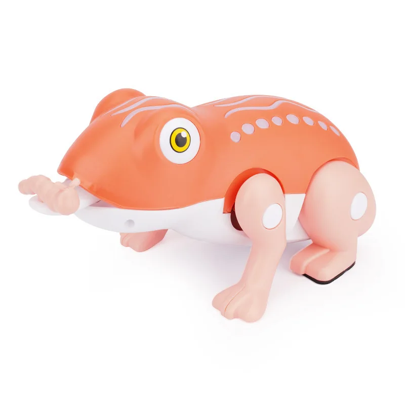 Robot Frog Toy Electronic Animal Croaking Jumping Sticking Tongue Out Cute Pet With LED Light For Learn Crawling Kids Gift