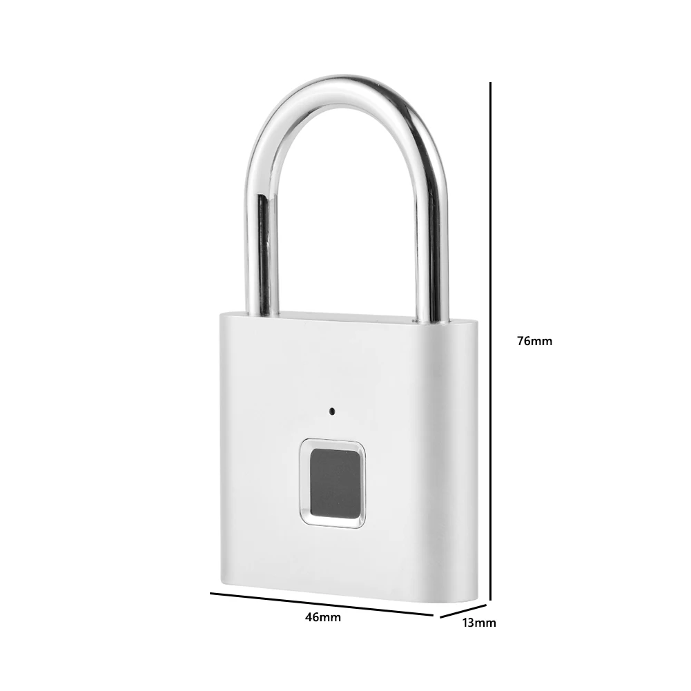 O10 Smart Biometric Thumbprint Door Padlocks Rechargeable Door Lock Fingerprint Smart Padlock USB Keyless Quick