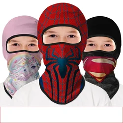 Meninos e Meninas 3D Cartoon Print Máscara Facial Completa, Balaclava, Tampas Esportivas, Ao Ar Livre, Headwear De Ciclismo, Esqui, Skate, Escudo Facial