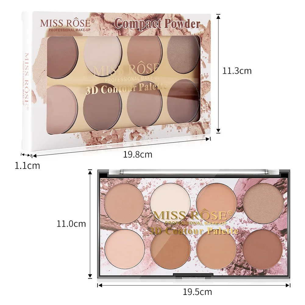 Miss Rose 8 Color Long Lasting Fixing Makeup Oil Control Mineral Pigment Powder Waterproof Skin Correcting Concealer Face Powder