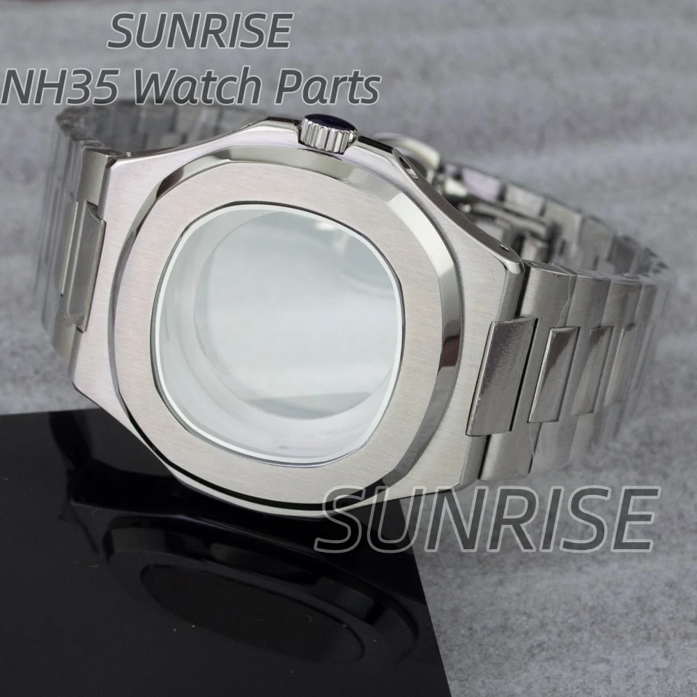 NH35 Watch Case Strap Sapphire Glass For Mod Nautilus 41mm Case NH35/NH36/NH34/NH38 Movement 30.5mm Dial Hands 10ATM Waterproof