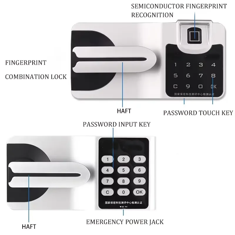 Steel Security Locker Electronic Combination Lock Two Section Office Document Storage Cabinet