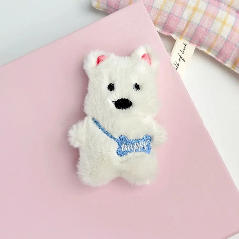 LLavero de muñeco de peluche Kawali West Highland Terrier para niñas, colgante para bolso, decoración de coche, regalo de cumpleaños creativo para niños