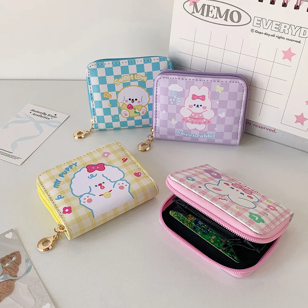 

New Kawaii Korean Cartoon Anime Cherry Bear Zipper Wallet Cute Fashion Girl Wallet Coin Wallet Card Bag Women's Birthday Gifts