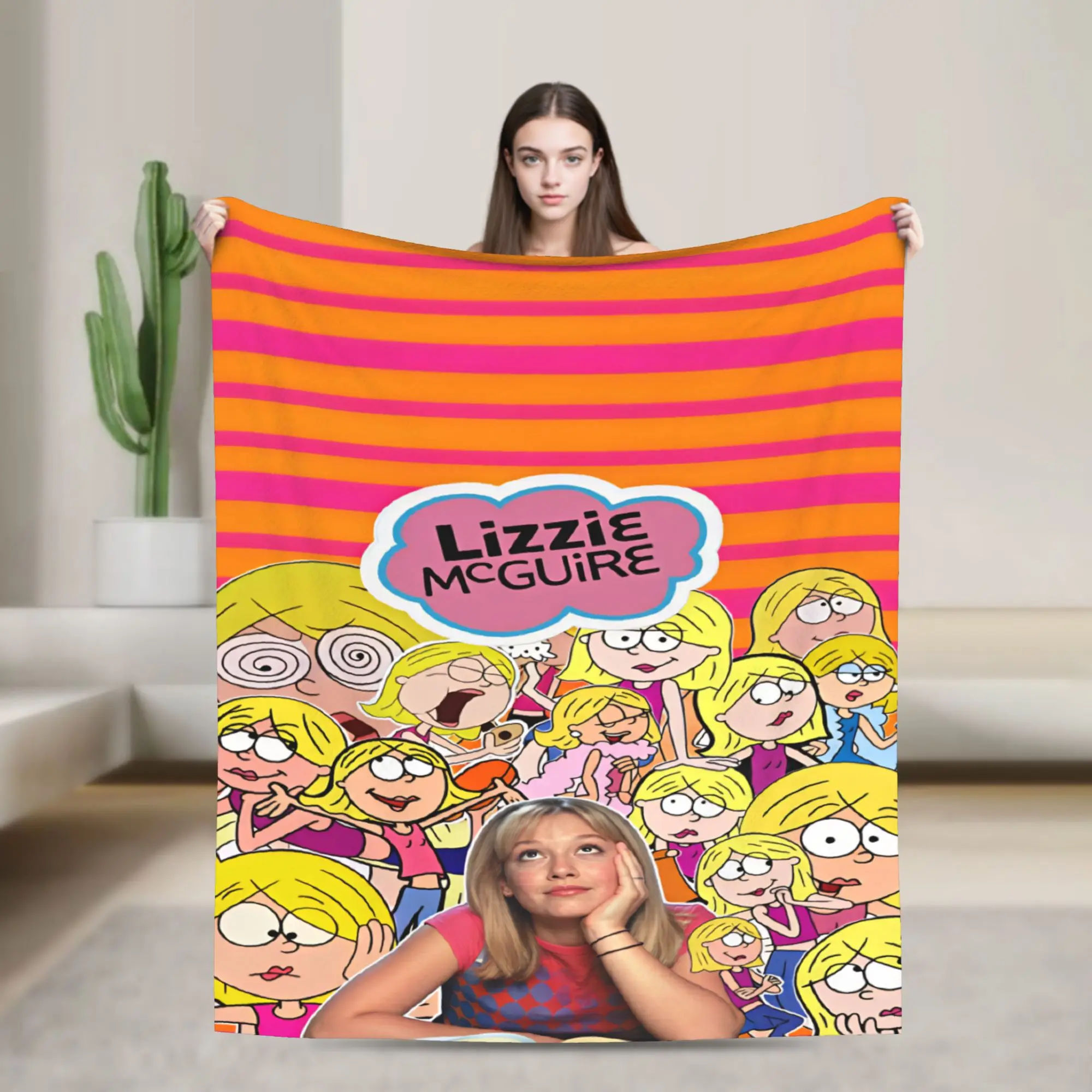 Lizzies Cartoon McGuires Flannel Blanket  Soft Warm Bedding Throws for Couch Bed Picnic Street Trend Bedspread Sofa Bed Cover