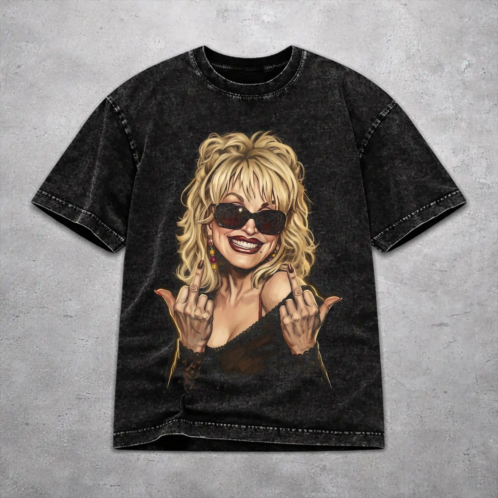 Men Women Vintage Washed T-shirts RIP Dolly Parton Print Shirt Apparel Harajuku  Tee Shirts