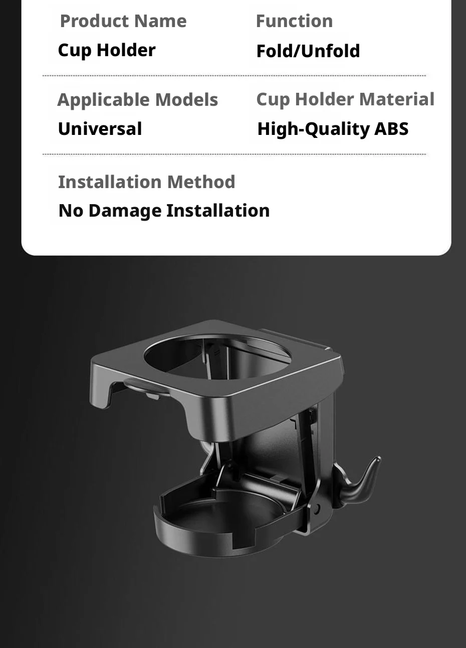 SEAMETAL Auto-Türbecherhalter, universelles Design mit Clip-Haken, Getränkehalter, Organizer, faltbarer Auto- und Motorrad-Wasserbecherhalter – Detail 12