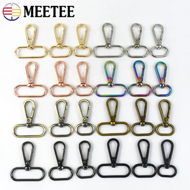 

16-50mm 30Pcs Meetee Bag Strap Metal Buckle Swivel Lobster Clasp Handbag Belt Clip Buckles Keychain Snap Hook Sewing Accessories