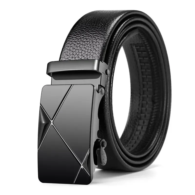 Fashion Business Men's Belt Genuine Luxury Brand Belt Metal Buckle Belt High-Quality PU Leather Soft Belt With Cargo Pants Jeans