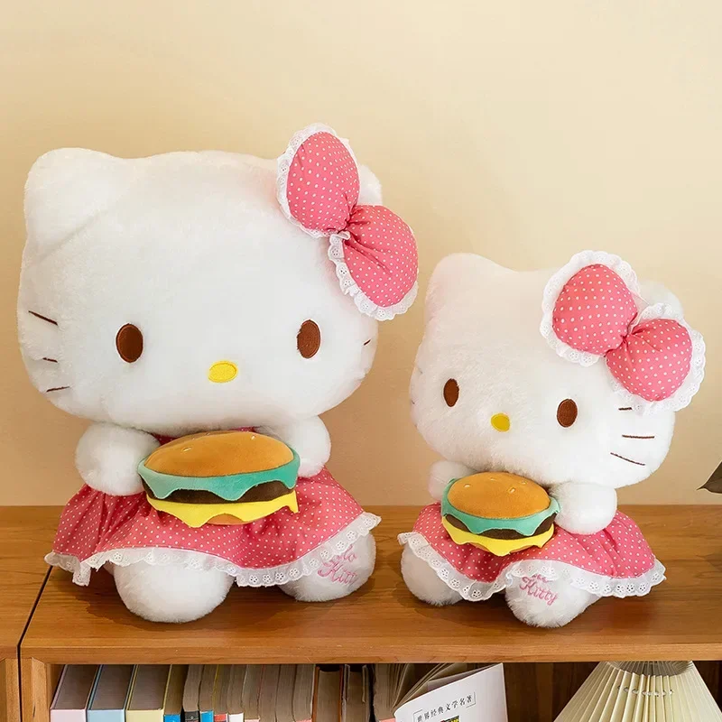 

30-60cm Sanrio Hamburger KT Plush Toy Plushies Stuffed Animal KT Cat Doll Home Decor Soft Pillow Kids Birthday Gift for Girls
