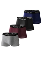 4pcs Men Underwear 100% Cotton Men Boxer Shorts Medium Waist Breathable Men Panties Larger Size L-Lot Soft Comfortable Men Boxer