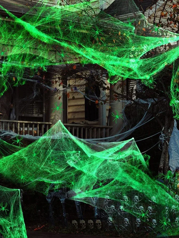 Decorações de festa de halloween rotowo aranha luminosa ao ar livre horror casa assombrada decoração adereços para porta decoração do quarto