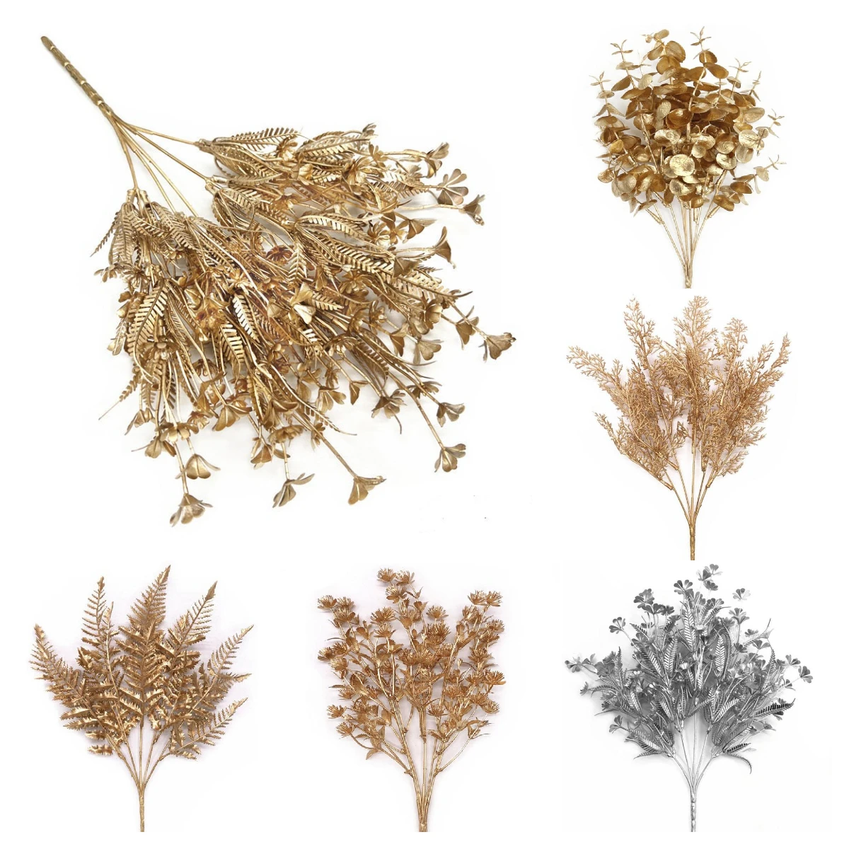 Goldene künstliche Blumen – realistische künstliche Blumen für Weihnachtsdekorationen, Heimdekorationen, Hochzeitsdekorationen