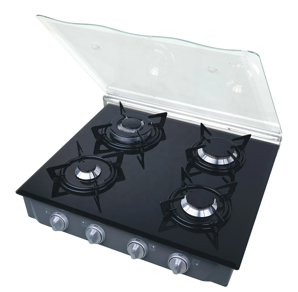 China 4 Burner Gas Hob Table Glass Top Gas Cooker Stove 4 Burners Kitchen