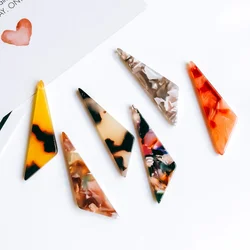 Eardrop 6 Colors Triangle Earring Accessories Pendant Necklace Charms Diy Handmade Material 6pcs
