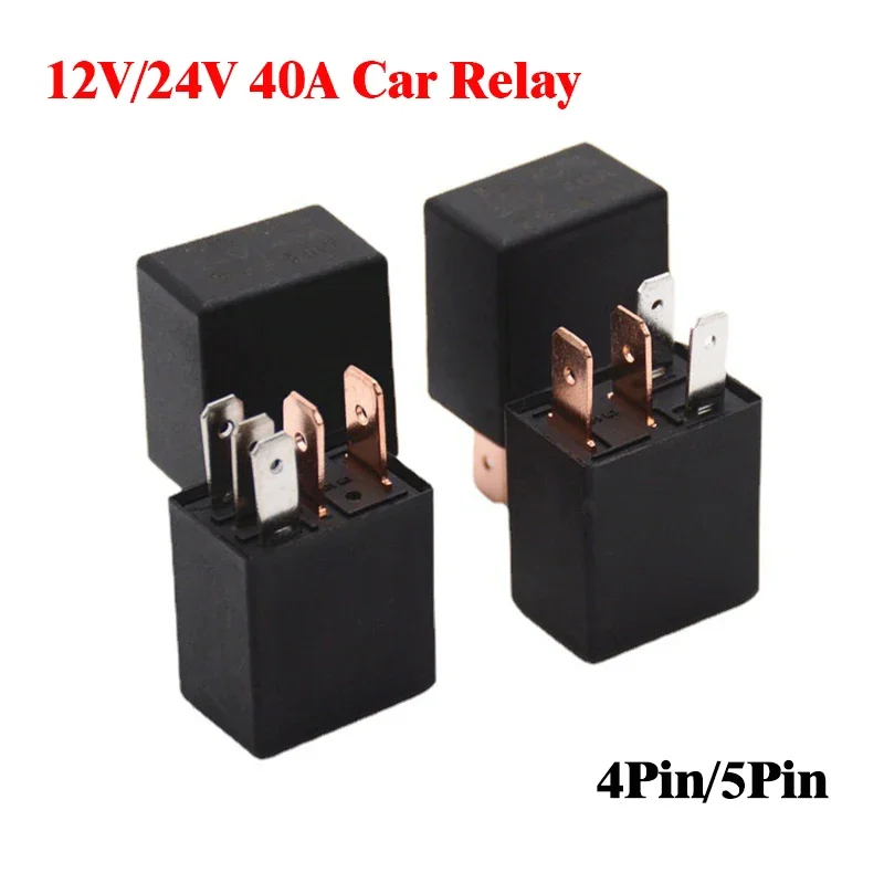 

2pcs 4 5 Pin 40A Waterproof Car Relay Long Life Automotive Relays Normally Open DC 12V/24V Relay For Head Light Air Conditioner
