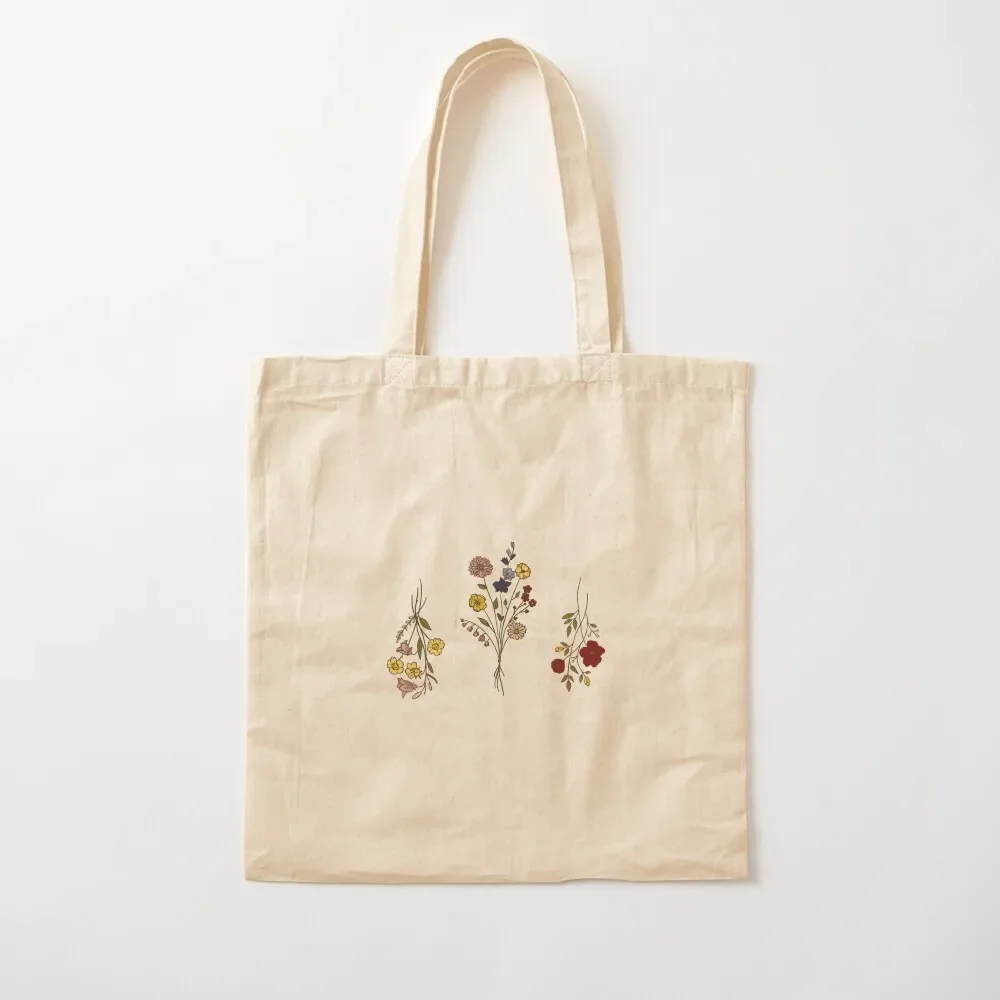 Handdrawn Wildflower Stickers Tote Bag hand bag great bag