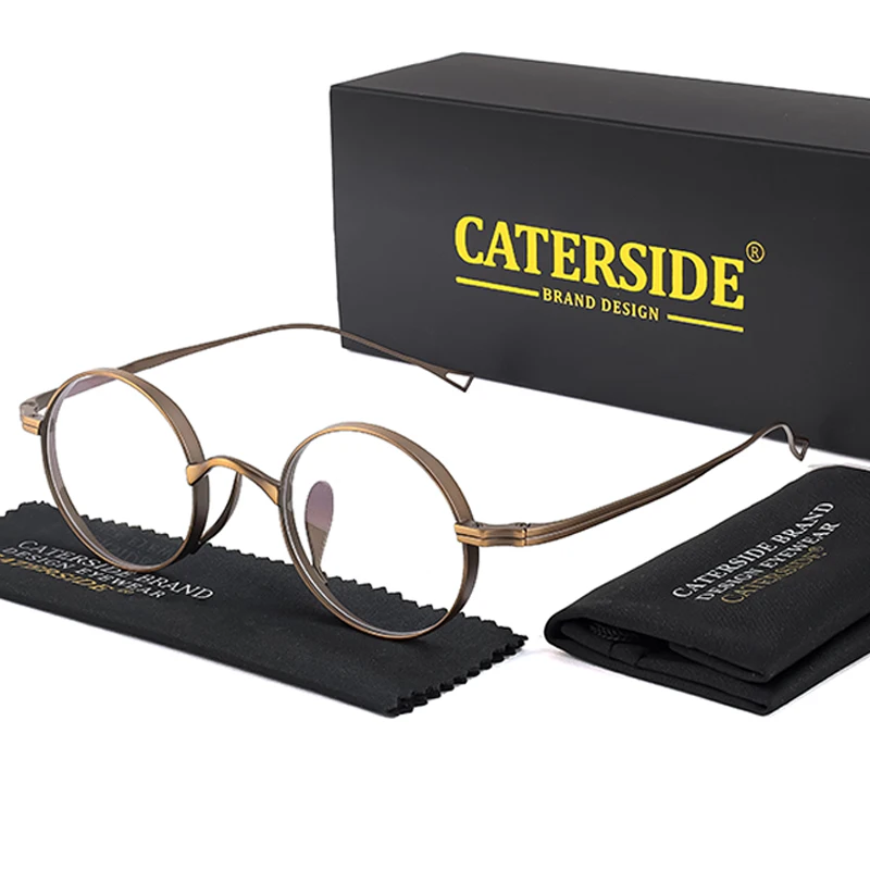 

CATERSIDE Vintage round men's eyeglass frame high-quality optical eyeglass frame fashionable women's daily eyeglass frame gifts
