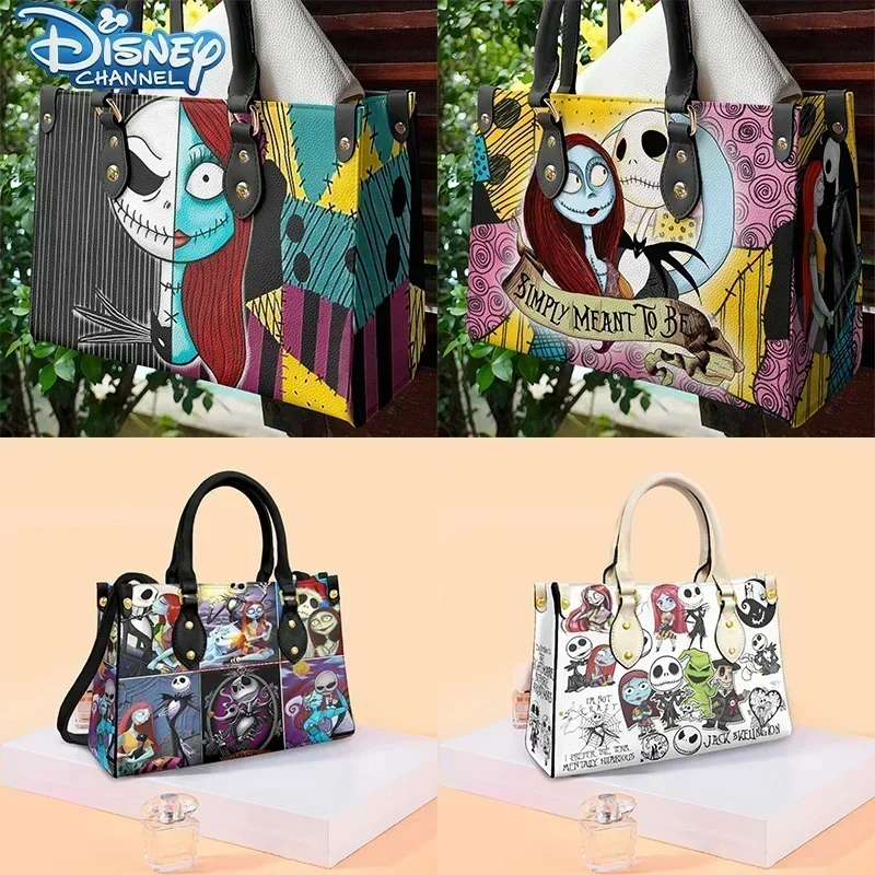 Nightmare Before Christmas Jack Skellington Pu Leather Shoulder Bag for Ladies Anime Luxury Sally Cosplay Handbag Halloween Gift