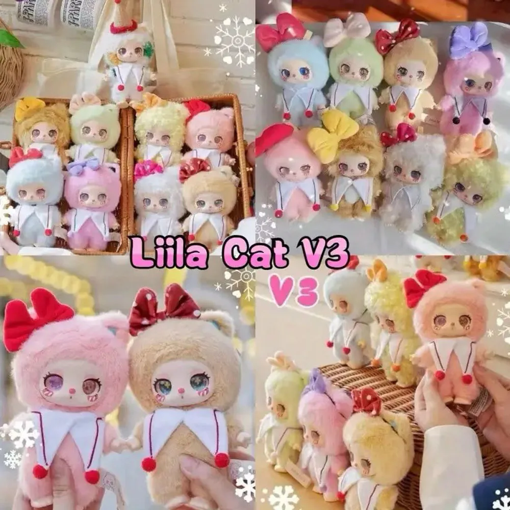 Liila Bunny الجيل الثالث من حيوانات محشوة رائعة وقابلة للجمع مع ملابس موسمية، ألوان مختلطة
