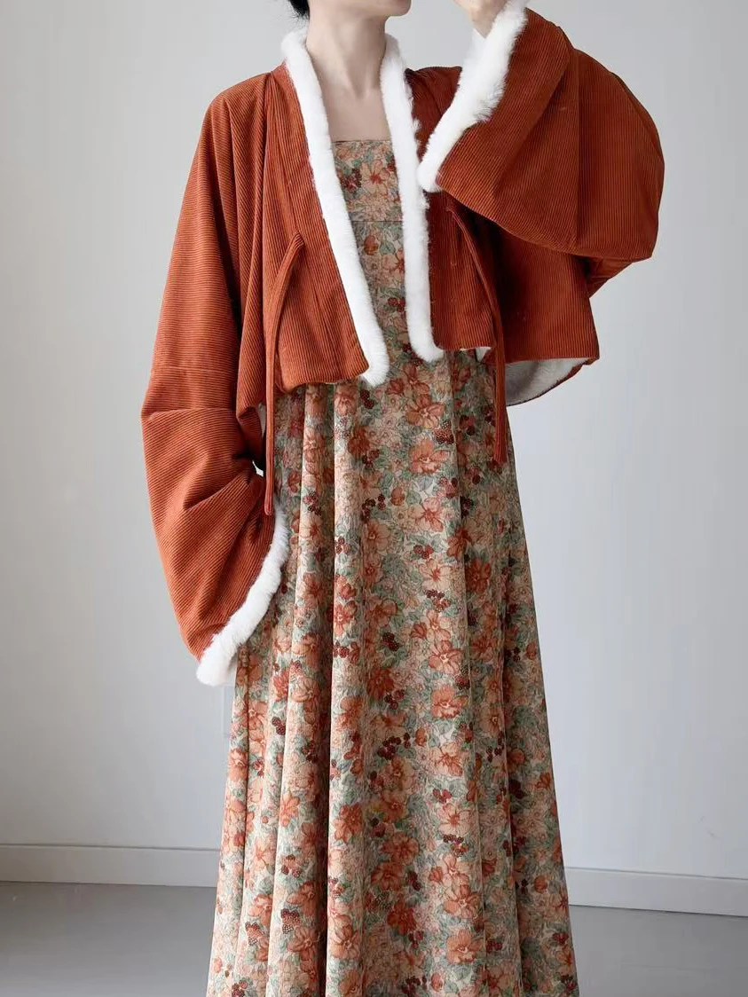 

Желтое женское платье-ханьфу в стиле династии Тан с поясом и шнурком, повседневное, удобное, из полиэстера, длинное, традиционное...