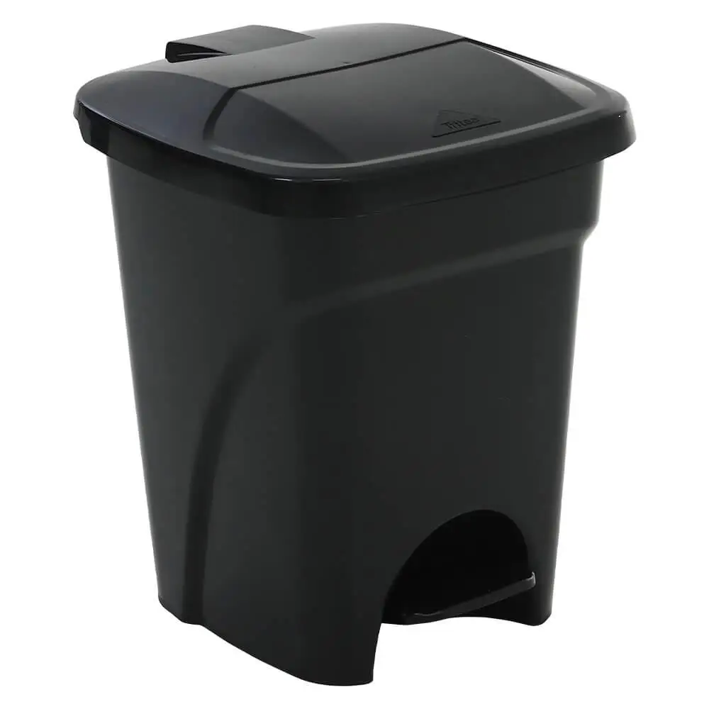 Trash Bin For Bathroom And Kitchen Square 7 Liters Black-Tritec