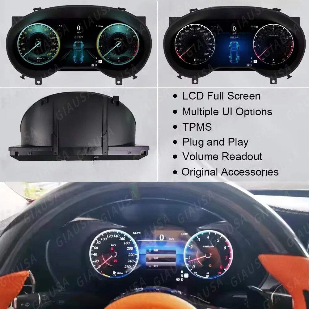 

12.3 INCH Speedometers Display Screen Instrument Panel For Mercedes Benz GLA CLA A 2013 2014-2019 Linux LCD Digital Dashboard