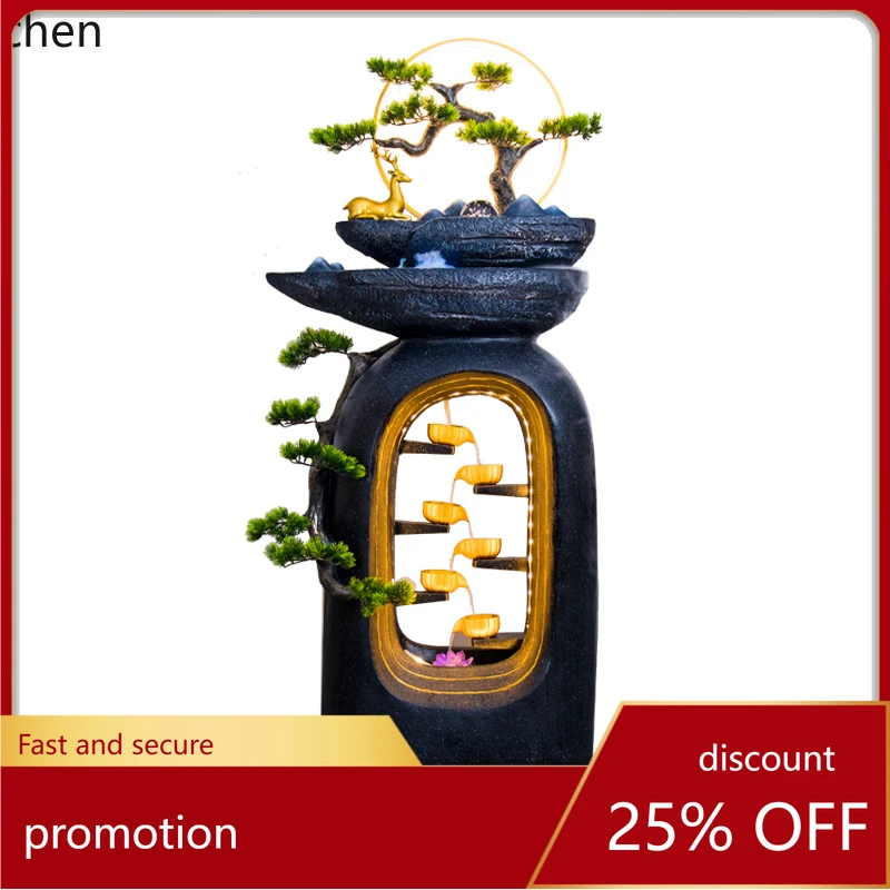 

HXL living room light luxury fountain circulating water indoor humidification crystal ball entrance Shengcai floor decoration