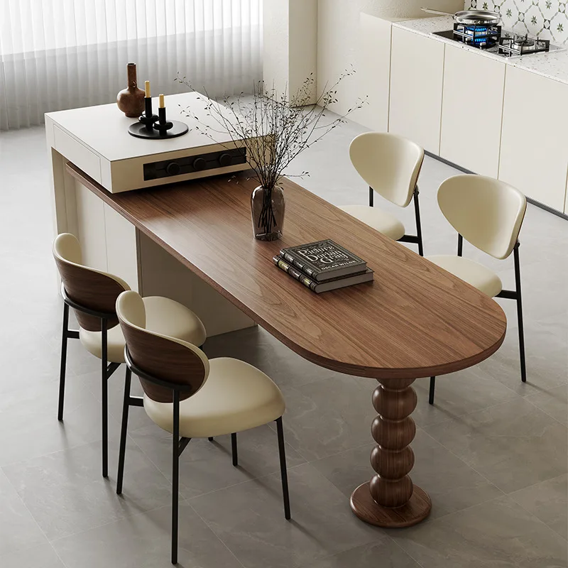 The ancient style in the island dining table is retractable