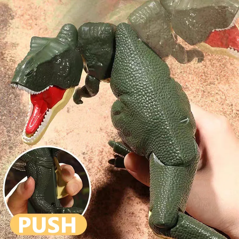 Dinosaur Pressing Can Move Head and Tail Toys Swing Bite Trick Toys High Quality Simulation Explorative Dinosaur for Kids Gift