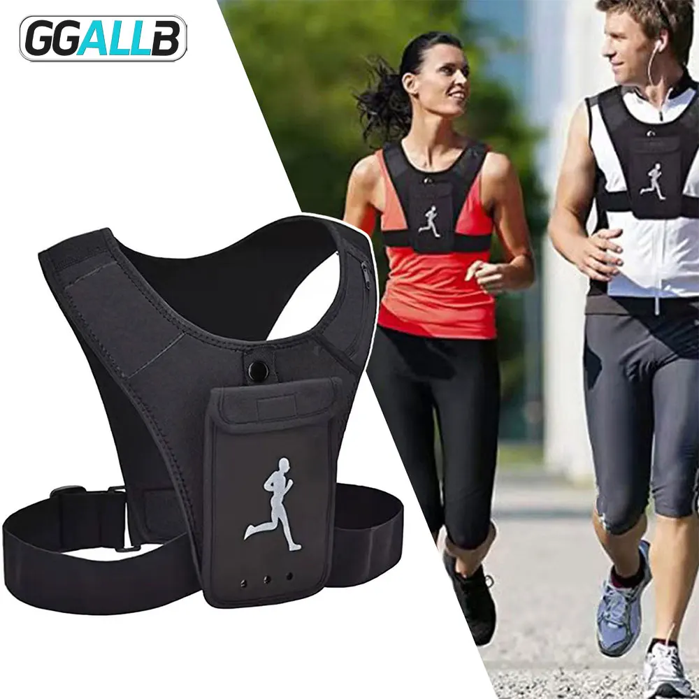 

Running Phone Holder Vest Men Women Jogging Walking Exercise &Gym Workout, Sports Outdoor Cycling Chest Pack for All Smartphones