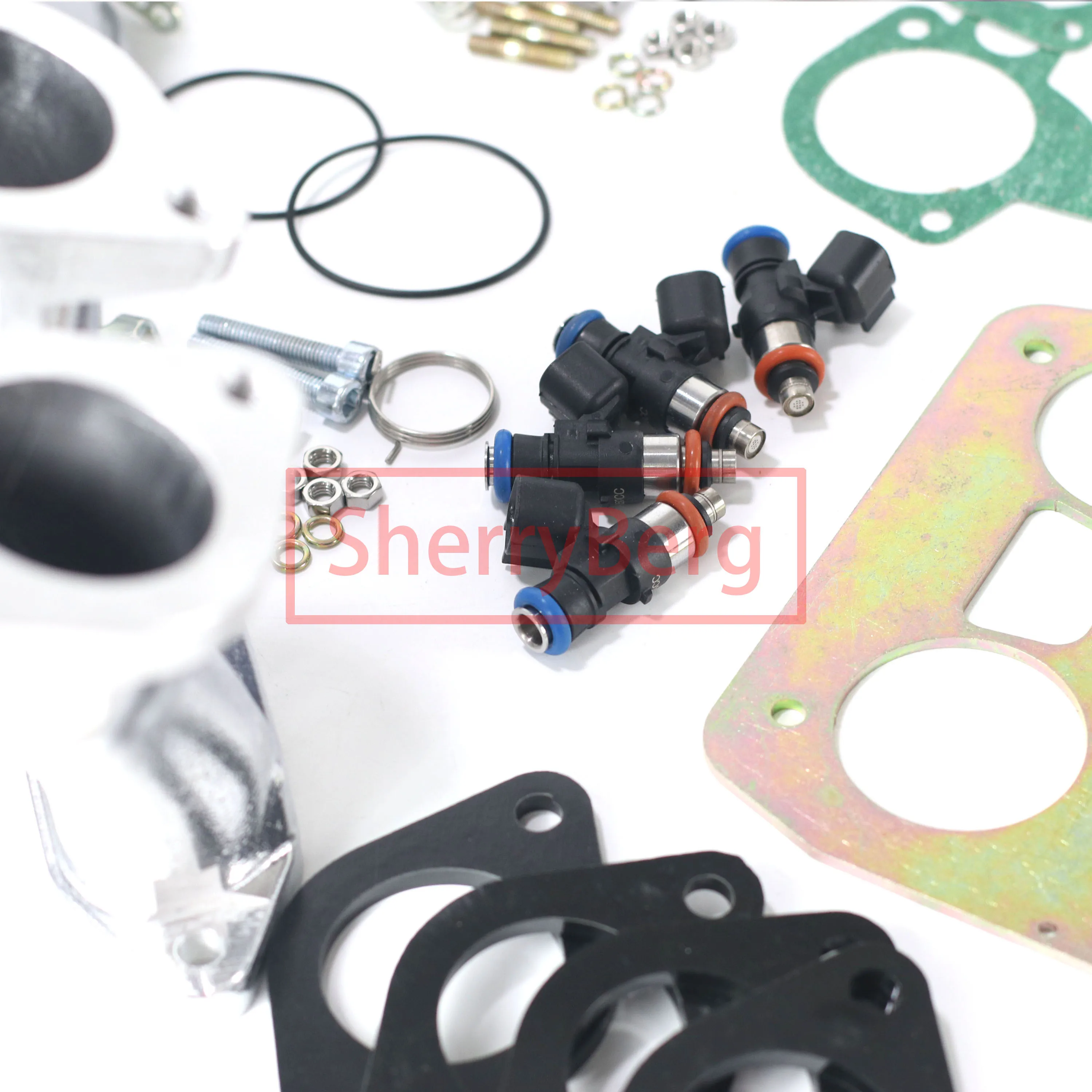 SherryBerg Kit de cuerpo de acelerador doble 55MM 55IDF filtros de aire de conexión múltiple TPS TBS IDF para VW Weber Empi Hpmx T1 o T2 tipo uno