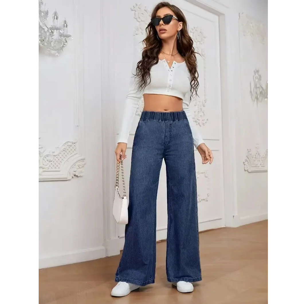 

Джинсы Y2k, брюки, женские брюки, свободный крой, широкие брюки, легкая эластичная ткань, повседневный стиль, простая мода