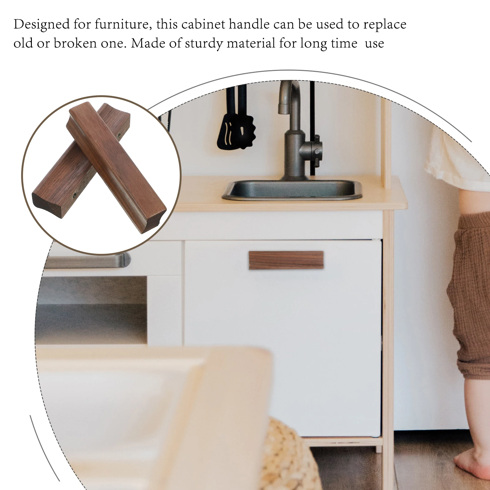 

2 Pcs Wooden Drawer Pulls Solid Wood Cabinet H les Black Bathroom Kitchen Door Hardware Knobs Modern Closet Furniture