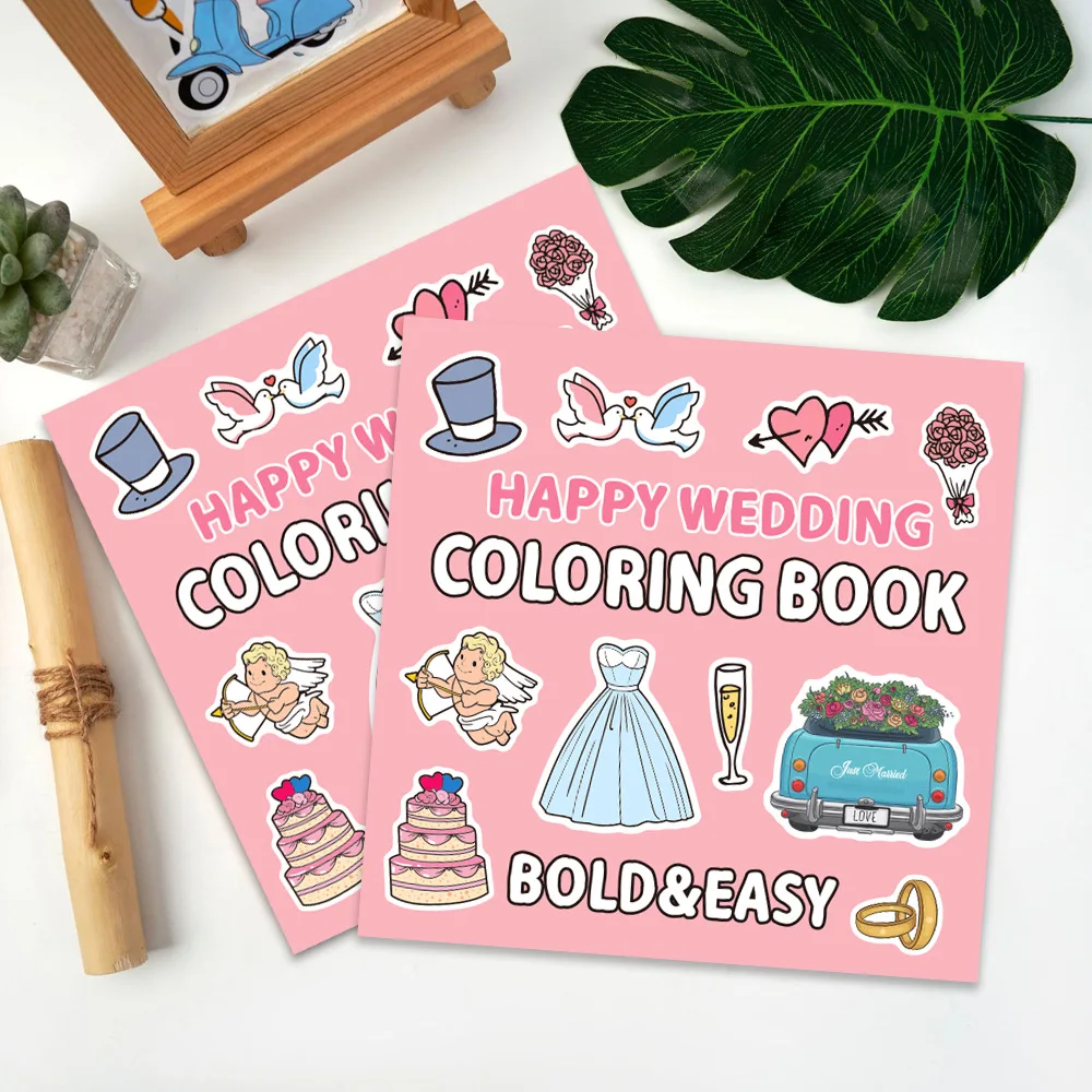 

Happy Wedding Coloring Books For Adults and Teens Stress Relief Creative Fun Activity Book Gift