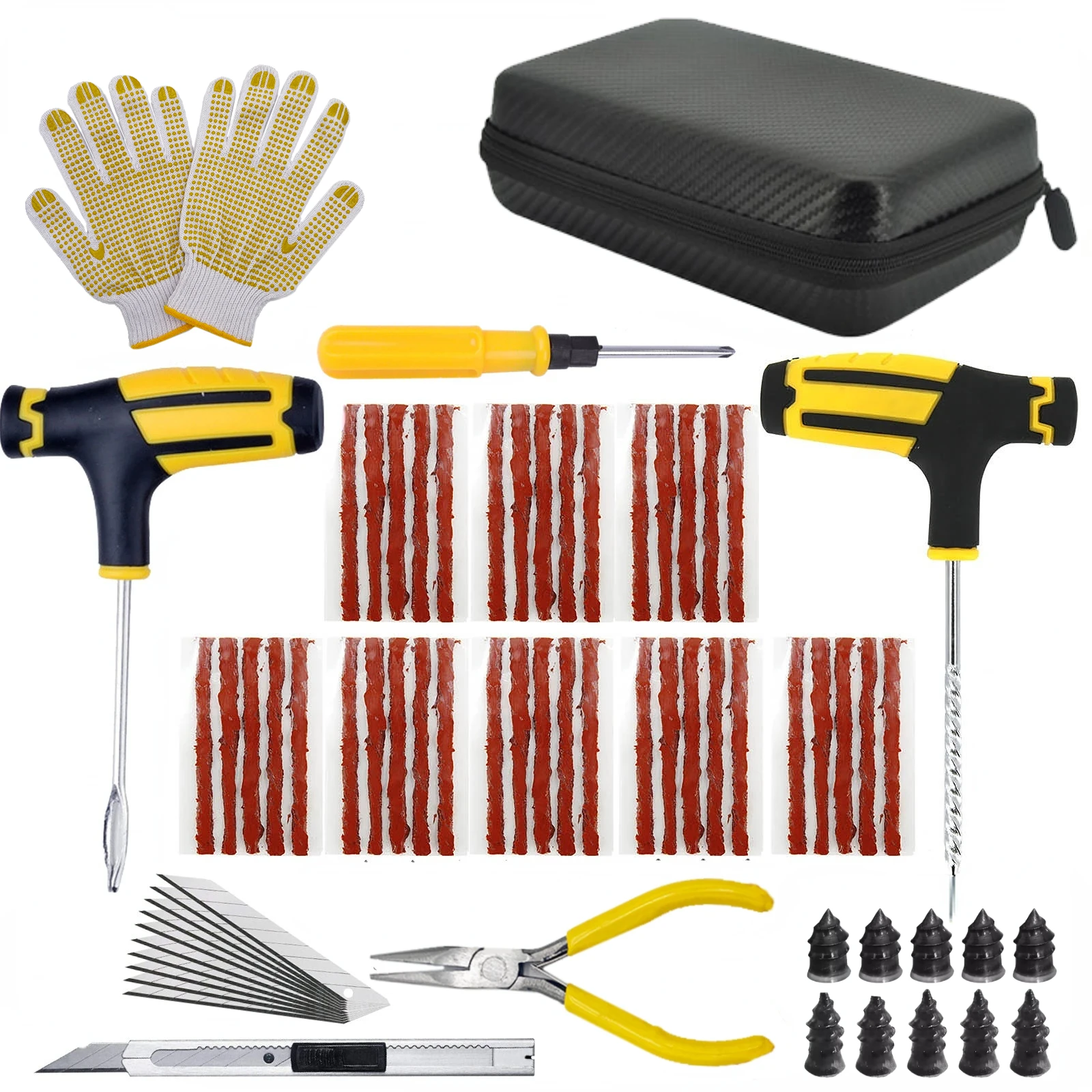 

New Car Tire Repair Kit Puncture Plug Tools Tyre Puncture Emergency for Tire Strips Stirring Glue Repair Tool Kit Car Accessorie